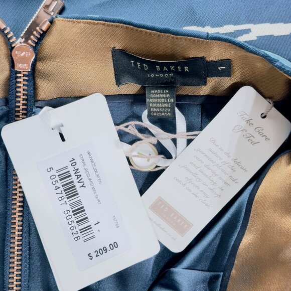 TED BAKER Womens Laken Striped Jacquard Mini Skirt Ted Size 1 US Size 4 - Picture 12 of 16